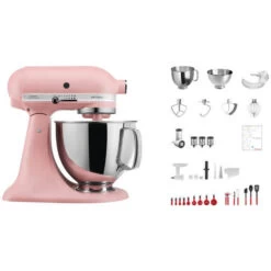 KitchenAid Swiss Anniversary Set KSM200 Rose Sombre - Robot De Cuisine