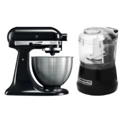 KitchenAid Robot Pâtissier 4,3L - Classic 5K45SS - Noir Réglisse + Hachoir Kitc...