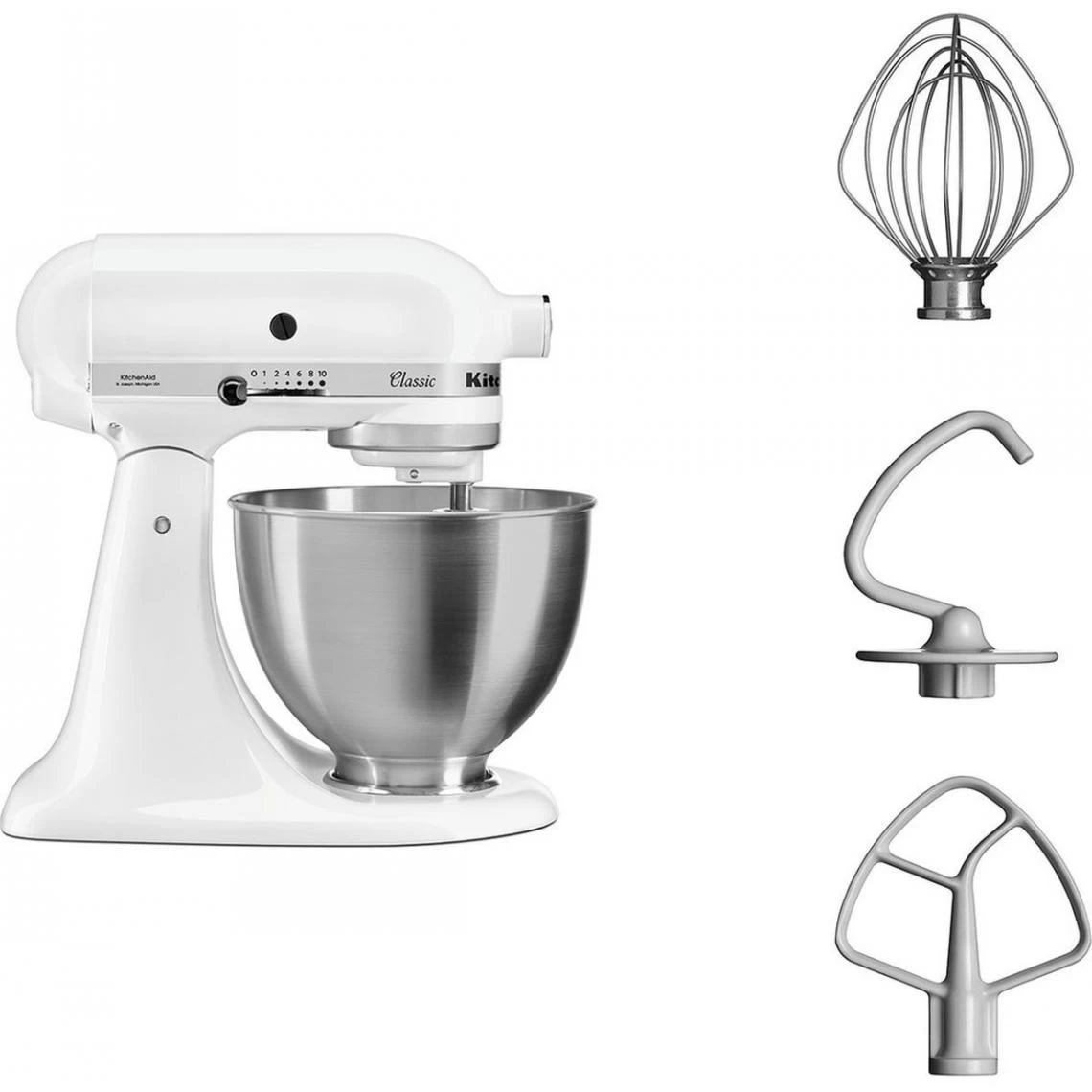 KitchenAid Robot Pâtissier à Tête Inclinable 4.3 Litres - Blanc + Hachoir Kitc... 7 KitchenAid Robot Pâtissier à Tête Inclinable 4.3 Litres - Blanc + Hachoir Kitc... – Image 5